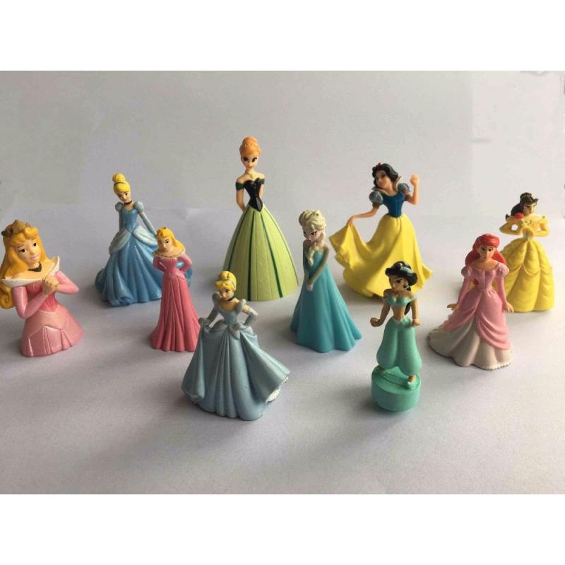 10 stks set Prinses cijfers mermaid sneeuwwitje Bella Ariel Jasmijn Cinderella Rapunzel PVC Figuur