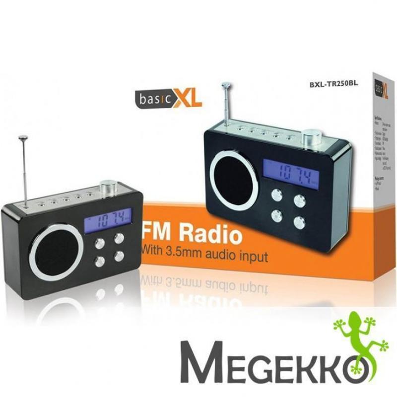 BasicXL Draagbare FM radio zwart