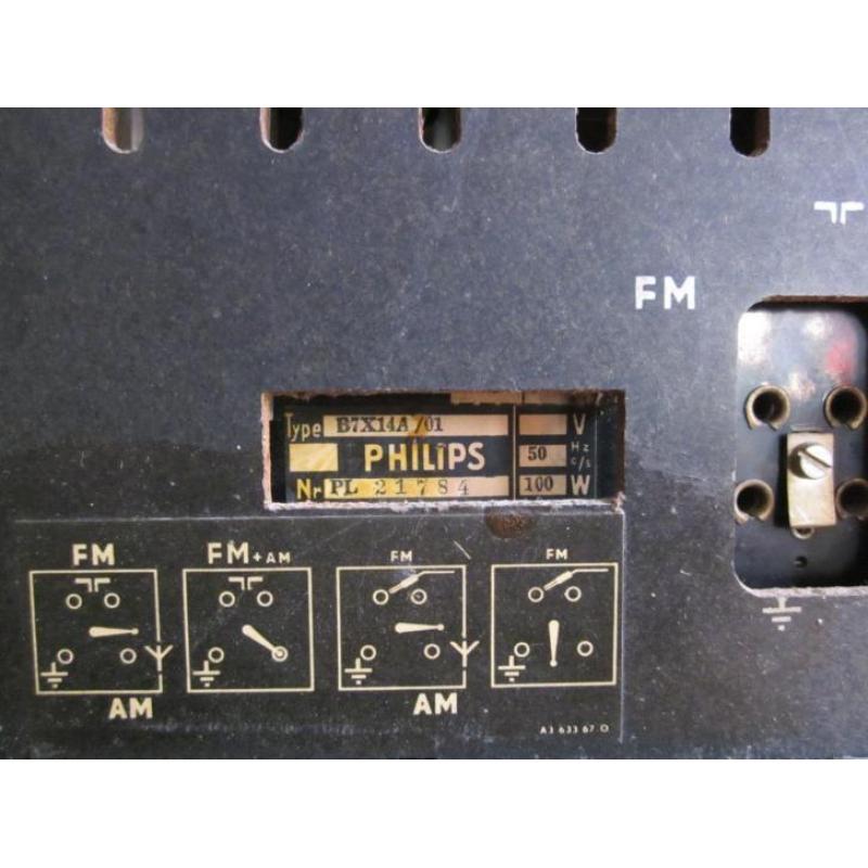 Philips B7X14A Reverbeo buizenradio, gerestaureerd