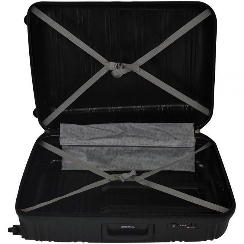 Travelz Kofferset 4-wiel TSA zwart, koffers, grote koffer