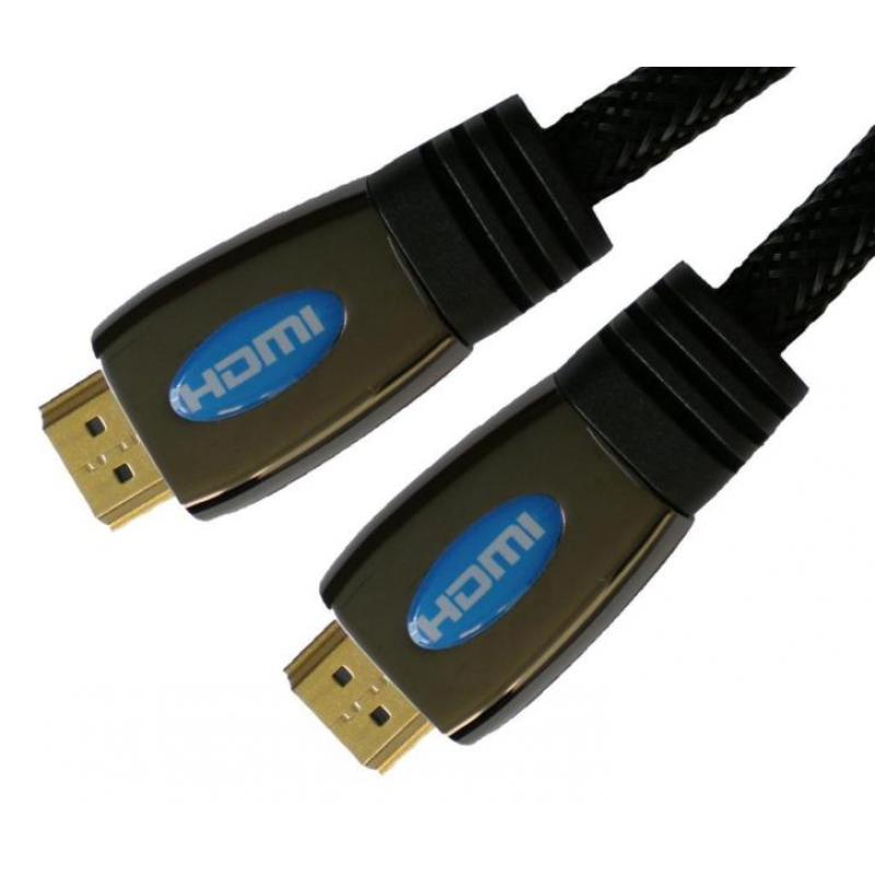 Luxe HDMI Kabel 1.4 Verguld Metal Nylon, 5 meter