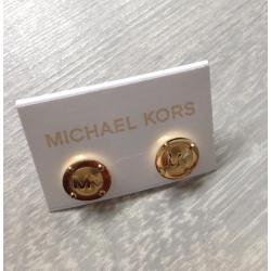 Designer MICHAEL KORS knopjes oorbellen studs goud MK logo