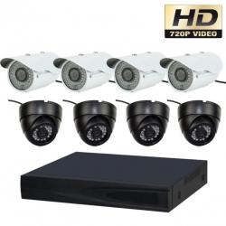 AHD 720P Beveiligingscamera set met 8 Cameras