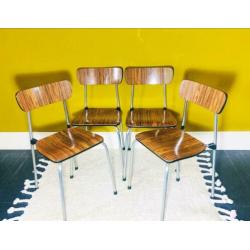 Set van 4 formica stoelen retro vintage jaren 70