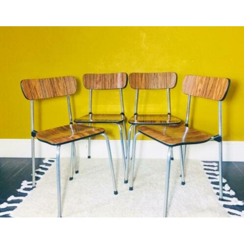 Set van 4 formica stoelen retro vintage jaren 70