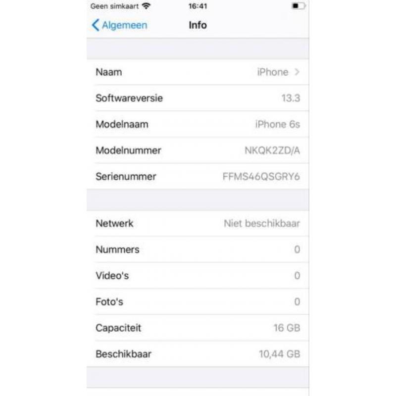iPhone 6S 16GB Wit Onbeschadigd scherm