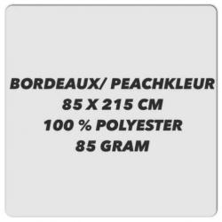 Polyester sjaal - 85 x 215 cm - bordeaux / peachkleur