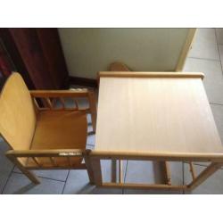 Schardt houten kinderstoel kindertafel en stoel 3 in 1