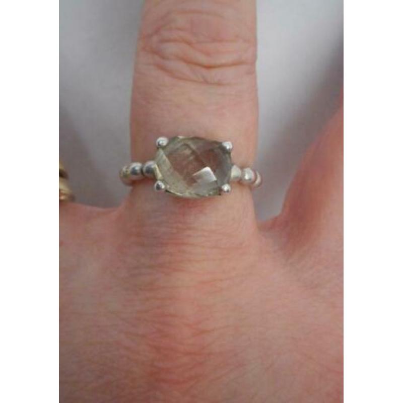 Zilveren originele Pandora ring met steen nr.019