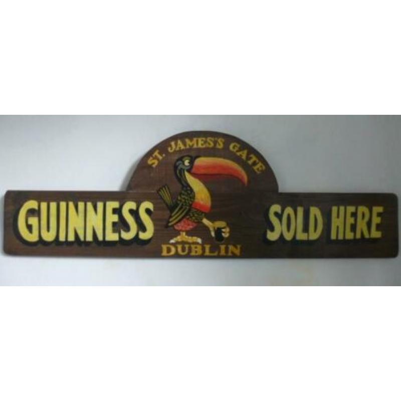 Handgeschilderd pubbord/Guinness Sold here/Ierse pub/bier