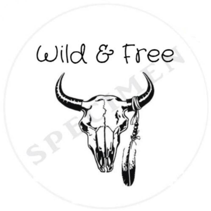 Witte stickers wild & free Ø 40mm (24 stuks)