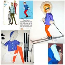 Winter Holiday Ski vintage set voor Sindy Barbie 1960