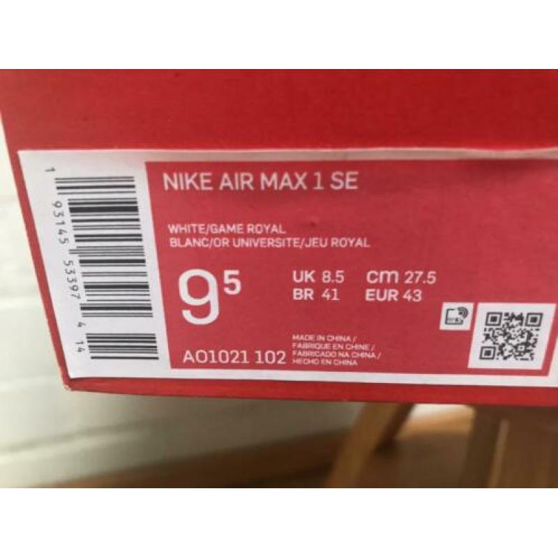Nike Air Max 1 SE Windbreaker / Maat 9.5/43