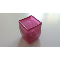 Dutz fuchsia cyclaam roze rechthoekige glazen vaas of pot