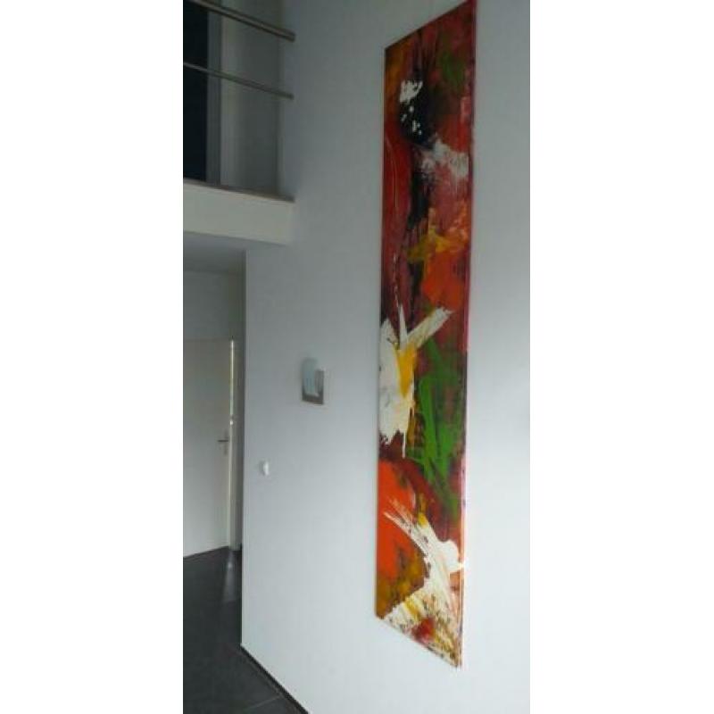 Abstract schilderij 250x50 cm