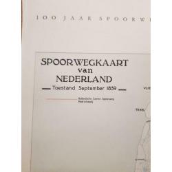 landkaart Nederlandse spoorwegen 1839, NS, treinkaart