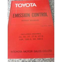 Repair manual emission control toyota 2T 2TB,18RG,2TG,5R,5ME