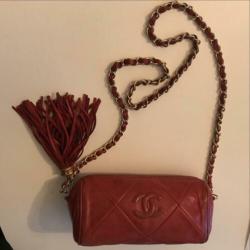Chanel crossbody tas rood leder