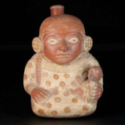 Pre-columbian Moche II Mother with child vessel