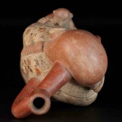 Pre-columbian Moche II Mother with child vessel