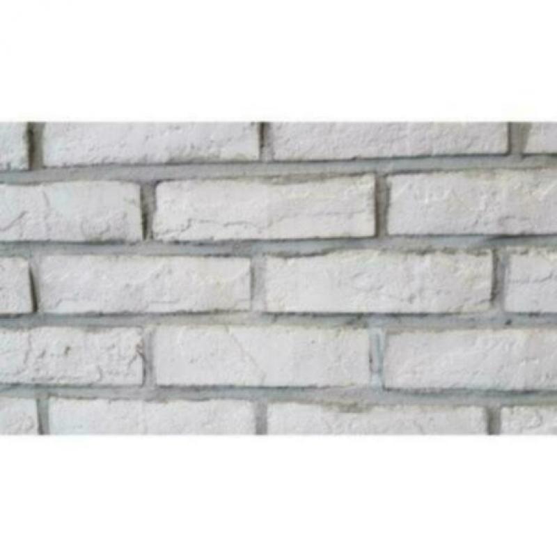 Witte baksteenstrip nieuw muurbekleding €29,95 p m2