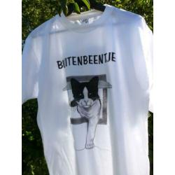 Nieuw Zwart Wit Felix T-Shirt " Buitenbeentje " Maat L