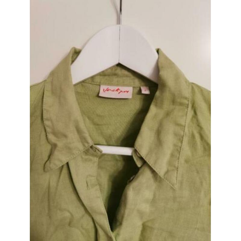 Groene linnen blouse jackpot Maat 2. ZGAN. Small-Medium