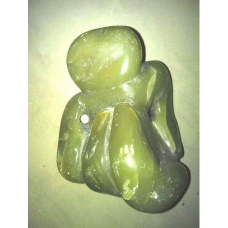 Jade steen groot meditatie monnik c.q. deurbel.