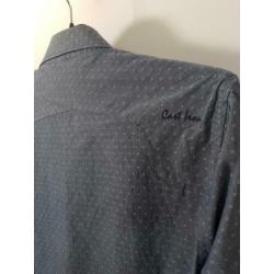 Overhemd blouse heren / Cast Iron / M / blauw grijs