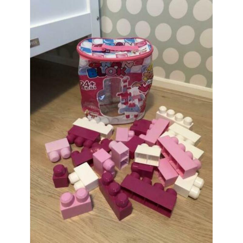 Gran Blok tasje met grote blokken roze