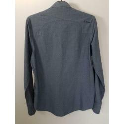 Overhemd blouse heren / Cast Iron / M / blauw grijs