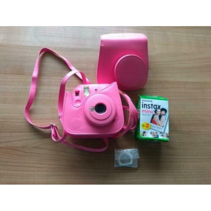Instax mini camera roze met hoes en 1 pak instaxfilm