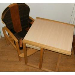 5 delige houten bijzetstoel / schommelstoel / stoel met tafe