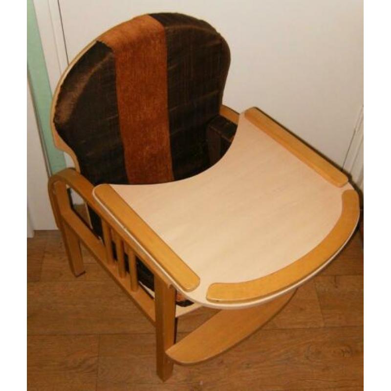 5 delige houten bijzetstoel / schommelstoel / stoel met tafe