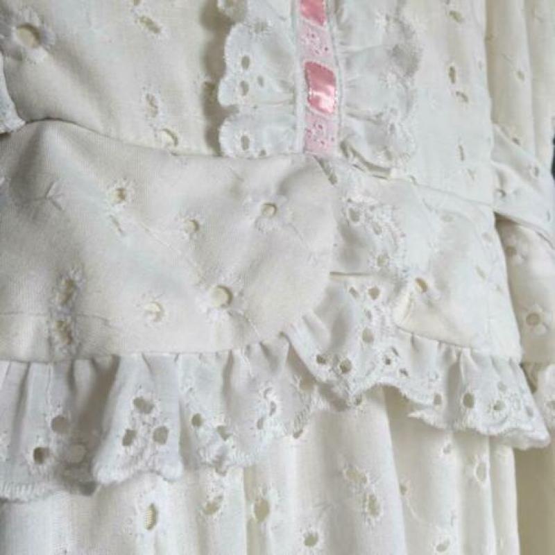 Romantische witte vintage boho jurk