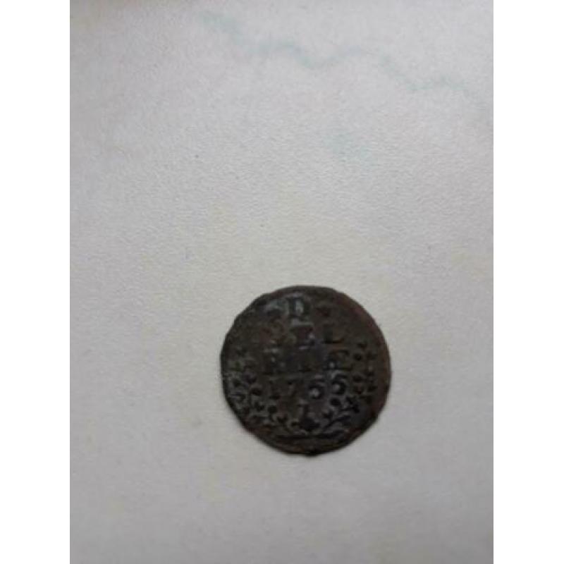 Bodemvondst oude munt ..1755.