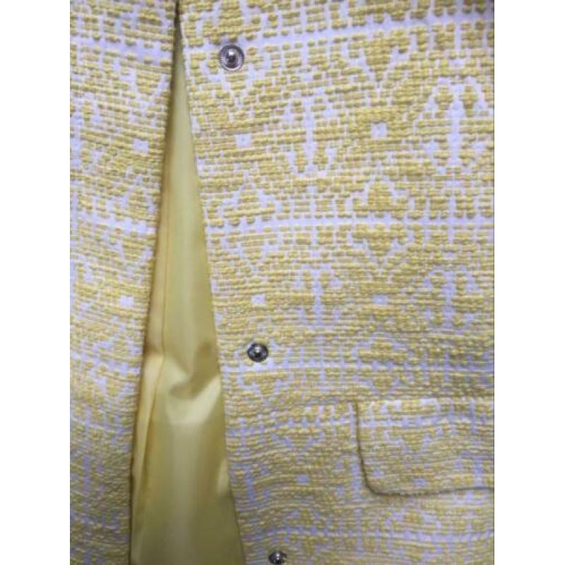 Vero moda NIEUW mooie elegante mantel lang jasje L geel wit