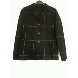 Nieuw zwart jasje met wol -- DUTCH ITEMS - Maat 44
