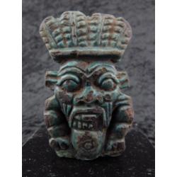Big Egyptian double faced faience Bes amulet