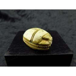 Egyptian steatite scarab with decorations of Hathor, Justice