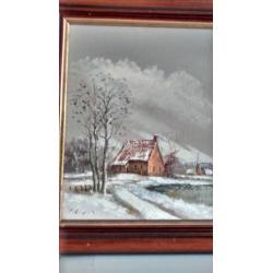2 schilderijen, thema Winterlandschap, P, Reynaerd