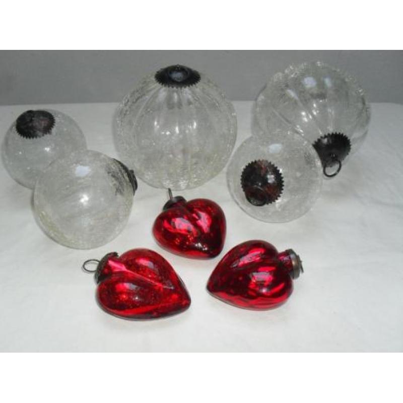 8 grote glazen kerstballen heksenballen kerstversiering