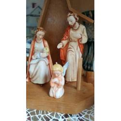 kerstgroep goebel, maria met kind en josef en met engel