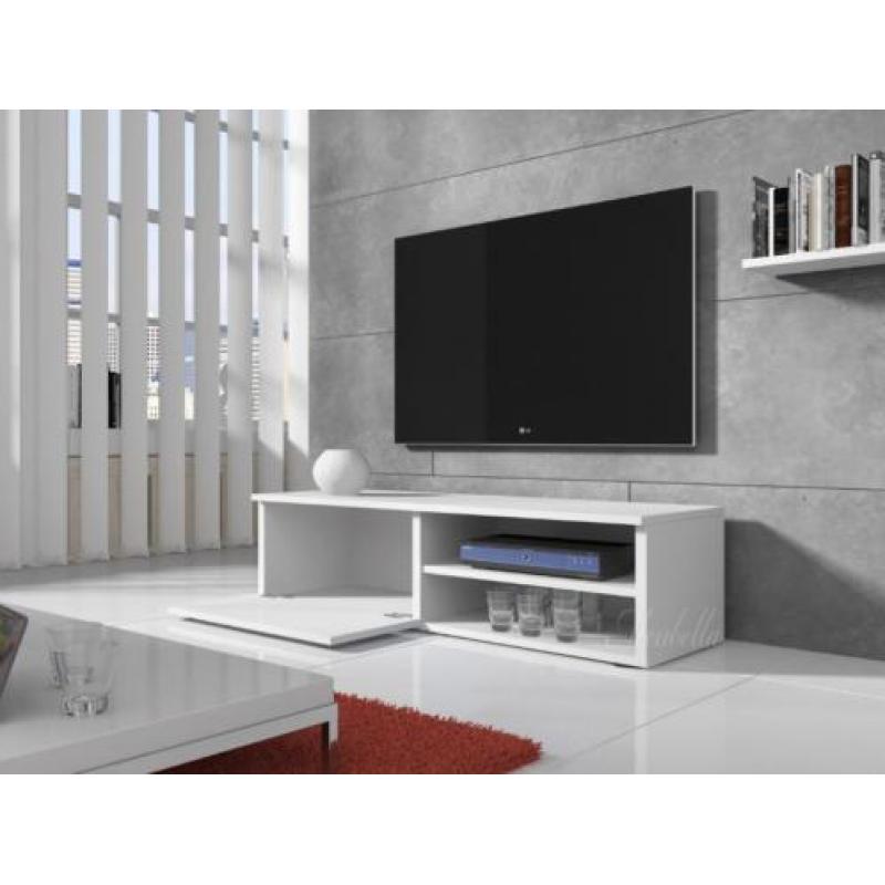 TV-meubel Bash - Wit / zwart / eiken - TV-kast - 120cm