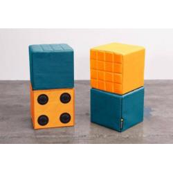 Smoothy poef Cube - Oranje