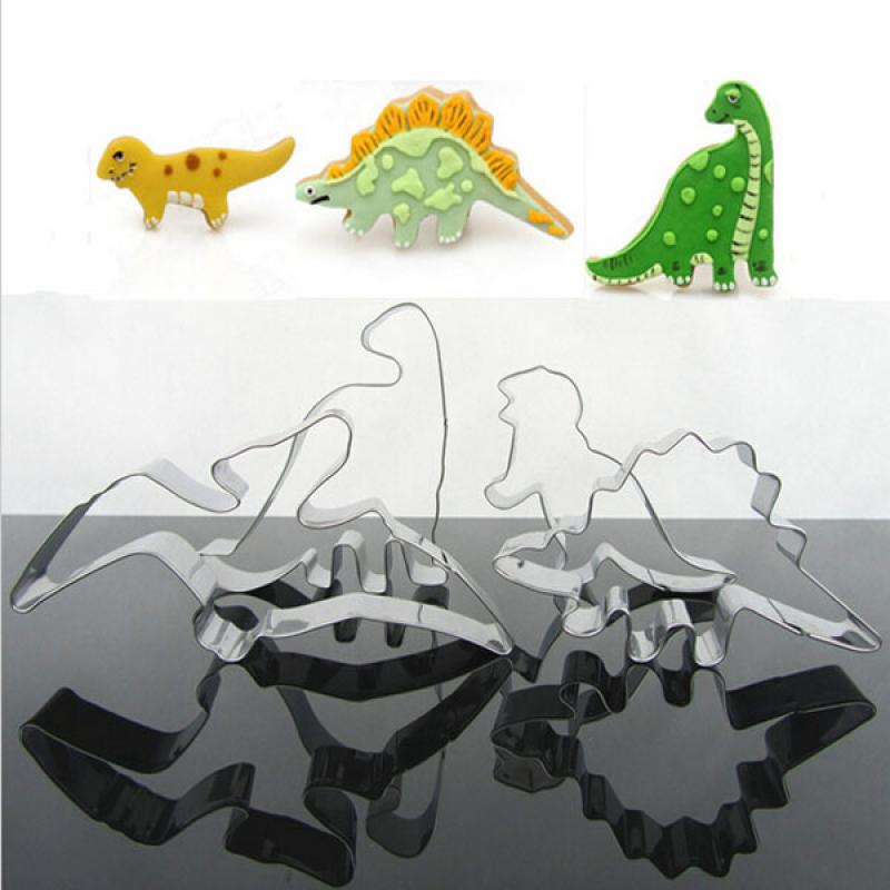 4Pcs Stainless Steel Dinosaur Biscuit Cookie Cutter Tools
