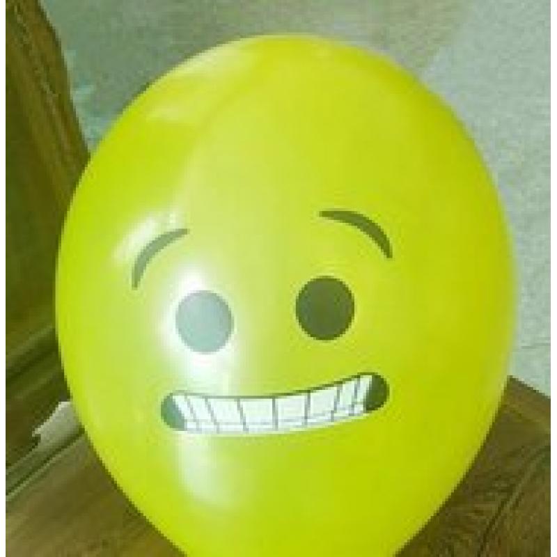 Ballonnenparade 10 stuks ballon smiley 30 cm geel tanden
