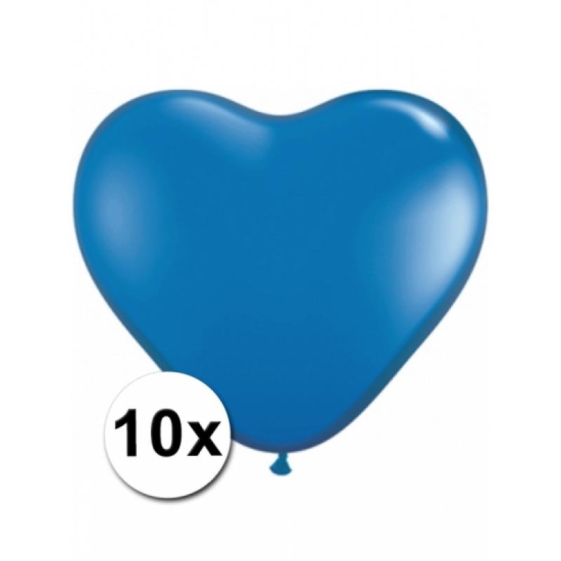 10 Blauwe harten ballonnen 15 cm Shoppartners Feestartikelen diversen