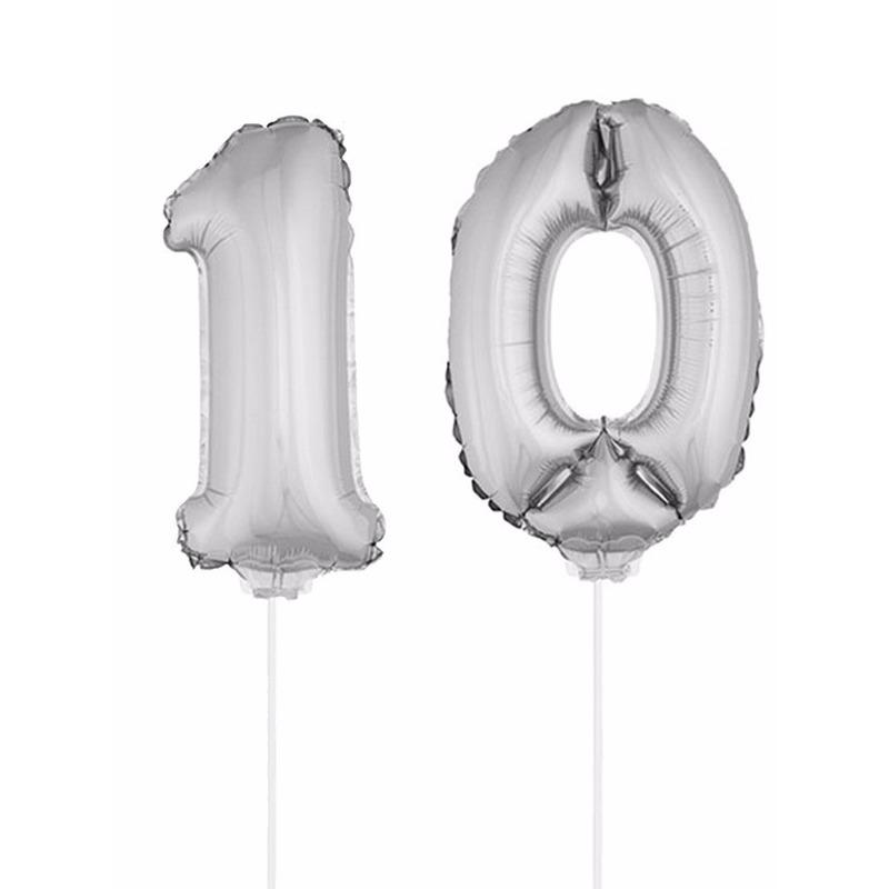 Leeftijd feestartikelen Bierfeest artikelen Opblaas cijfer 10 folie ballon 41 cm