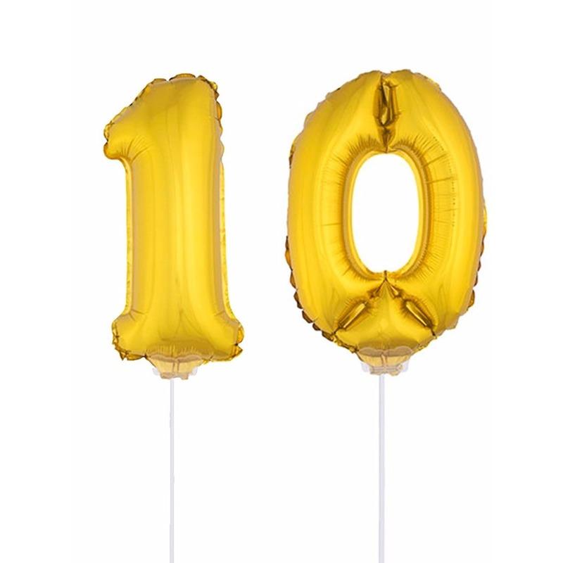 Opblaas cijfer 10 folie ballon 41 cm Bierfeest artikelen goedkoop online kopen